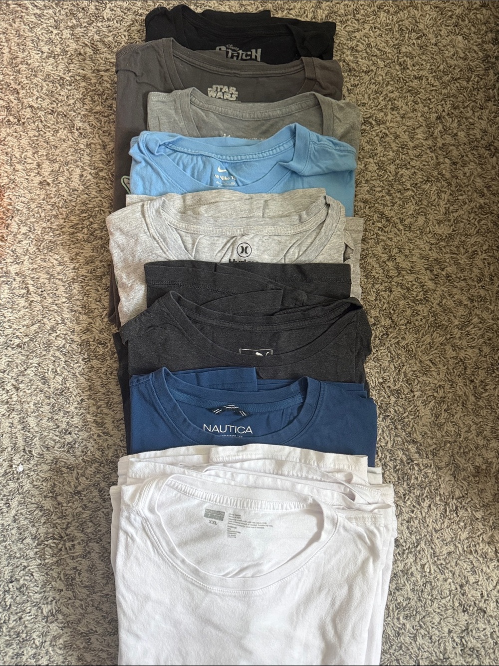 Hurley 12 pieces Multi-Pack Short Sleeve Tees in White, Blue, Gray, and Black